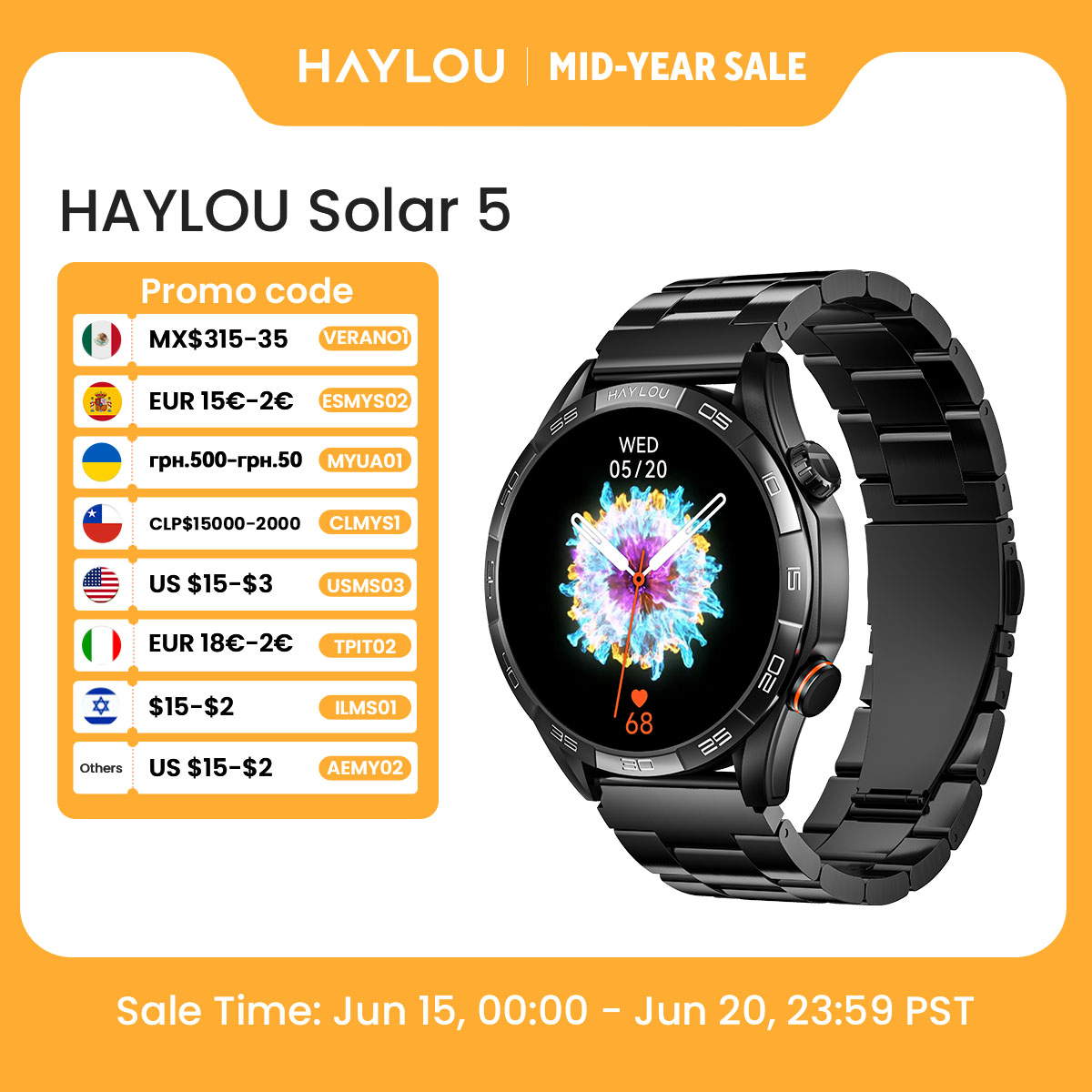 Smartwatch Face - HAYLOU Solar 5 Voice Calling Smartwatch