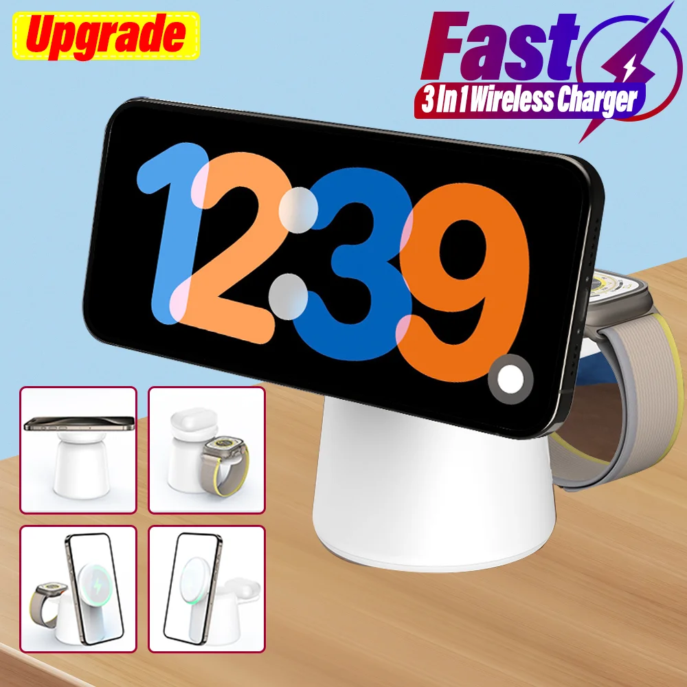 Watch Charging Dock - 3 in 1 Magnetic Wireless Charger