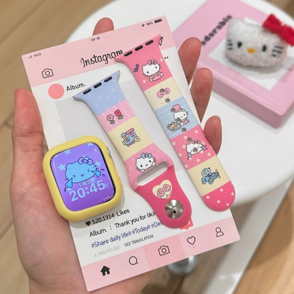Apple Smartwatch Accessories - Anime Sanrio Lovely Kitty Silicone Band