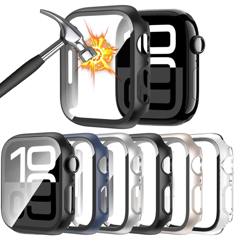 Tempered Glass+Case For Apple  - Smartwatch Band Accessories 리뷰 및 가격