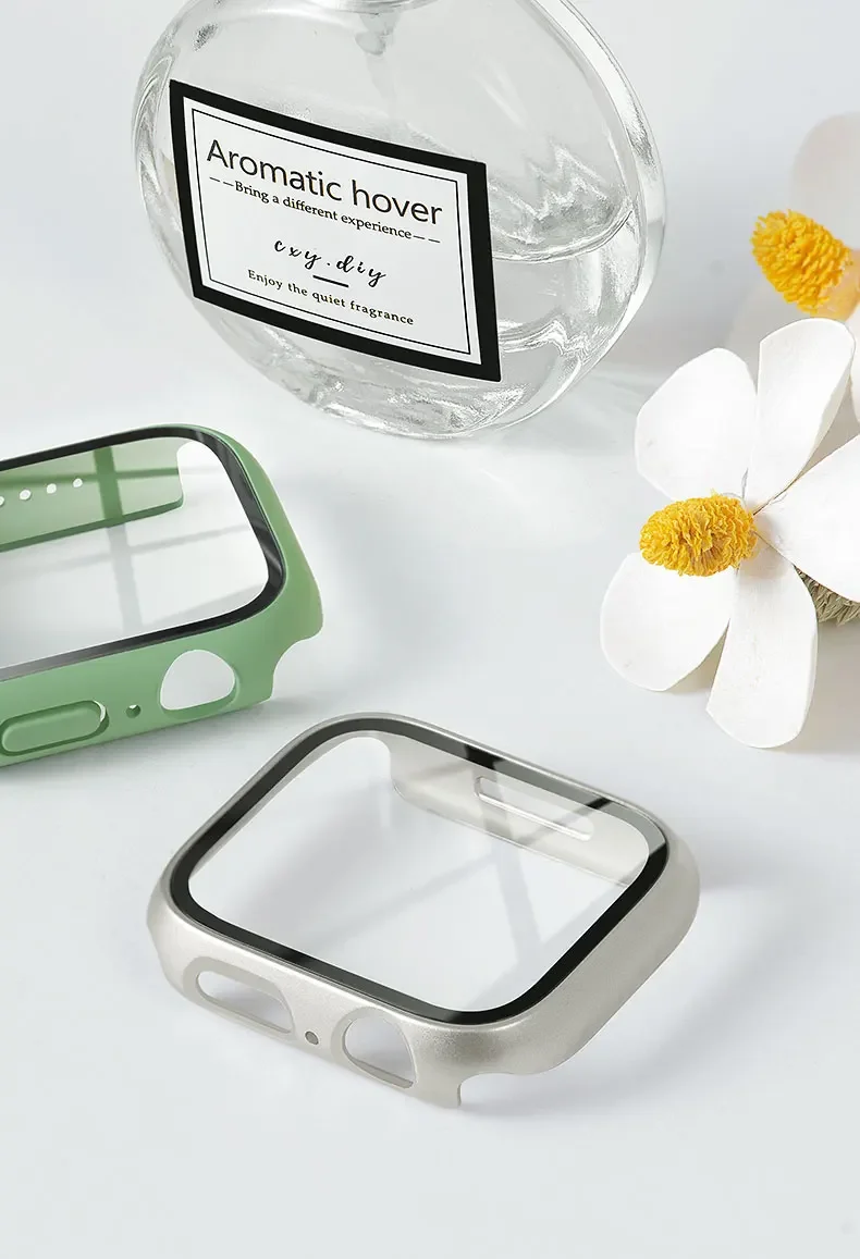 Tempered Glass+cover For Apple - Smartwatch Band Accessories 리뷰 및 가격