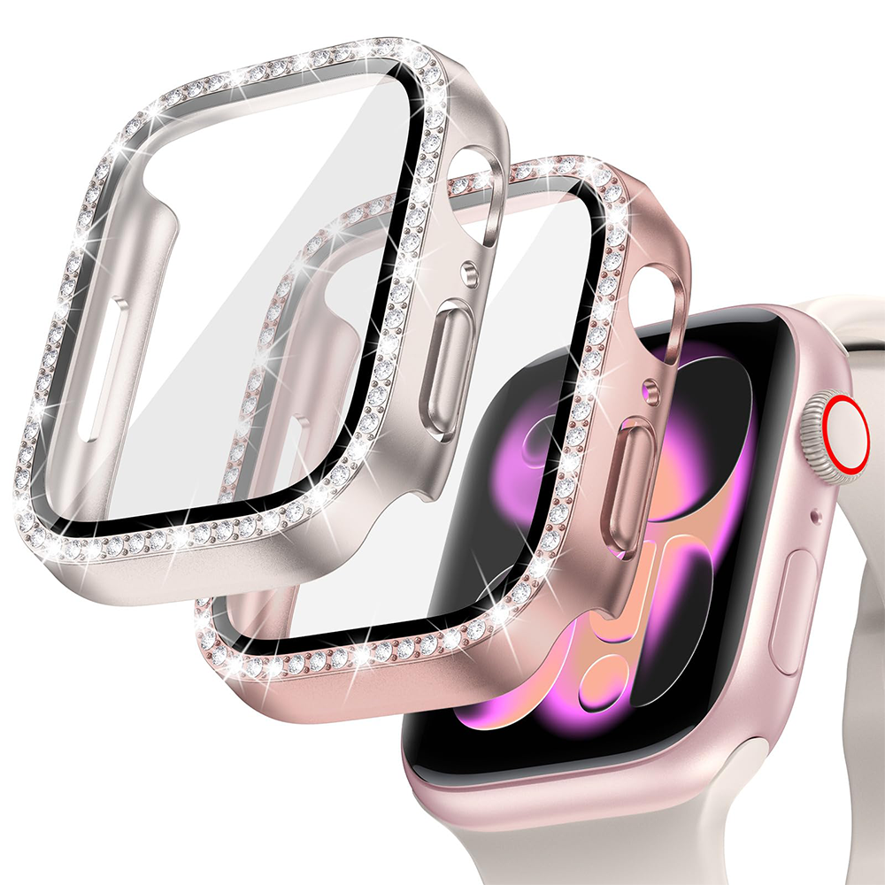 Diamond Case+Glass For Apple w - Smartwatch Band Accessories 리뷰 및 가격