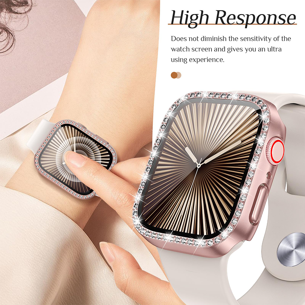 Diamond Case+Glass For Apple w - Smartwatch Band Accessories 리뷰 및 가격