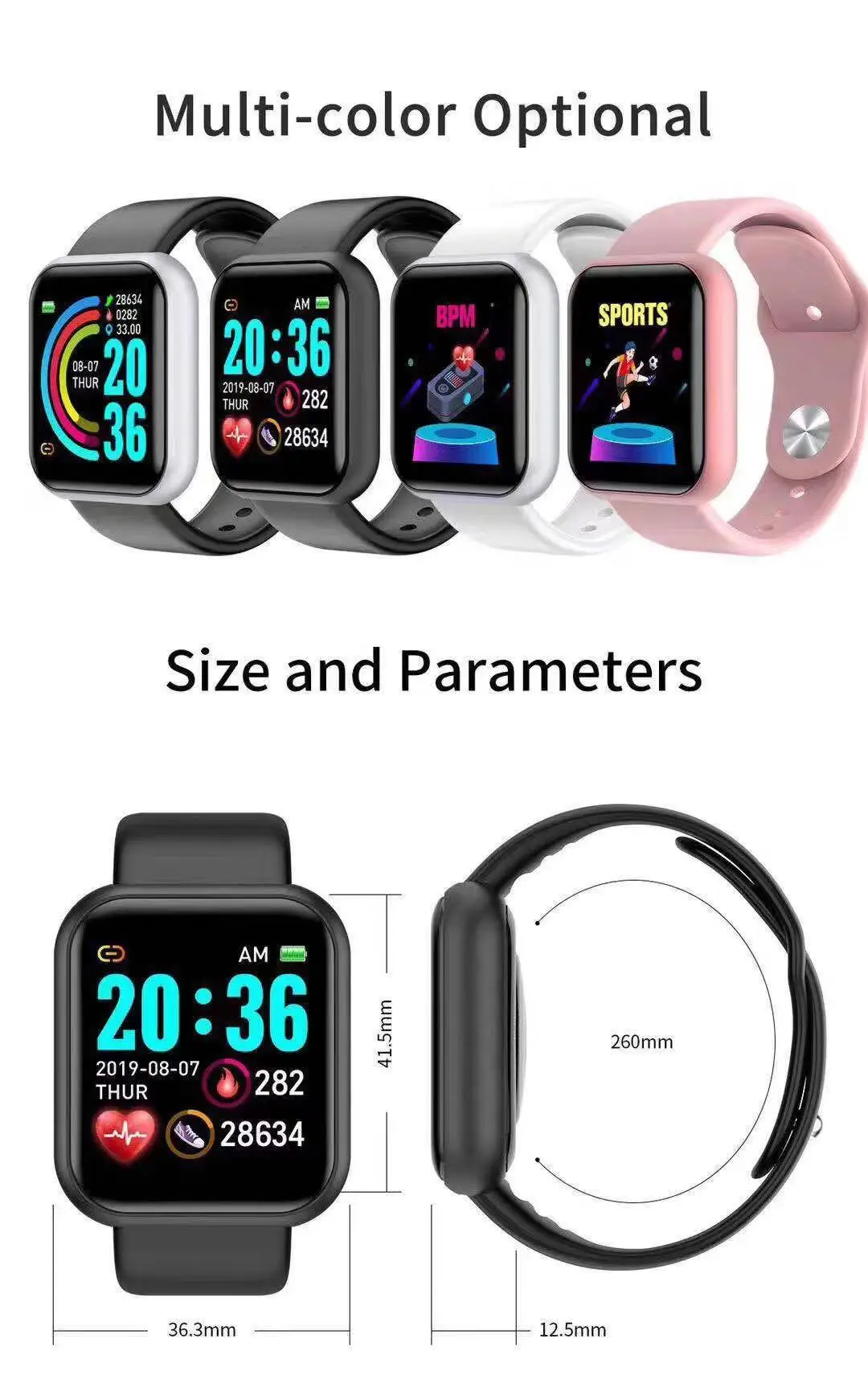 D20 Pro Smart Watch Men Y68 Sm - Smartwatch Touch 리뷰 및 가격