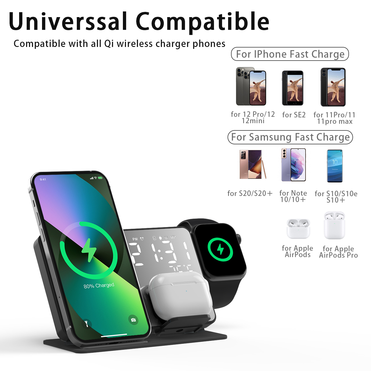 3 in 1 Wireless Charger For iP - Smartwatch Touch 리뷰 및 가격