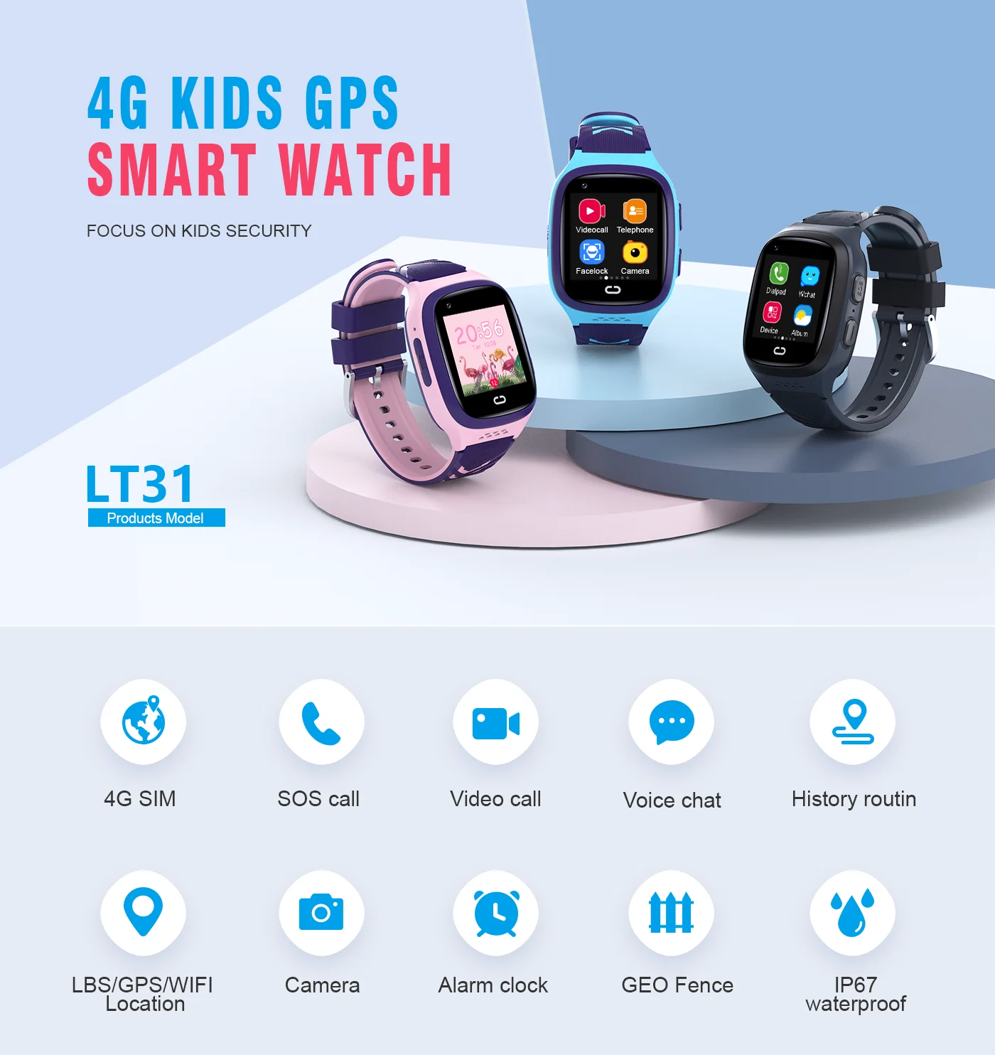 4G Kids Smartwatch SOS Waterpr - Smartwatch Id 리뷰 및 가격