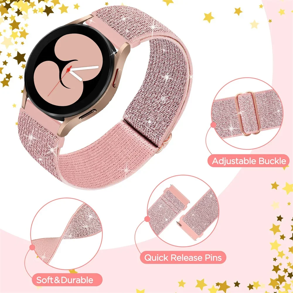 Elastic Shiny strap For Samsun - Titan Smartwatch Accessories 리뷰 및 가격