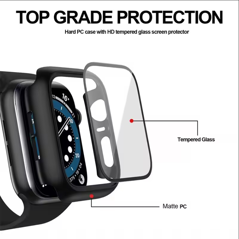 Tempered Glass+Cover For Apple - Watch Case Bumper 리뷰 및 가격