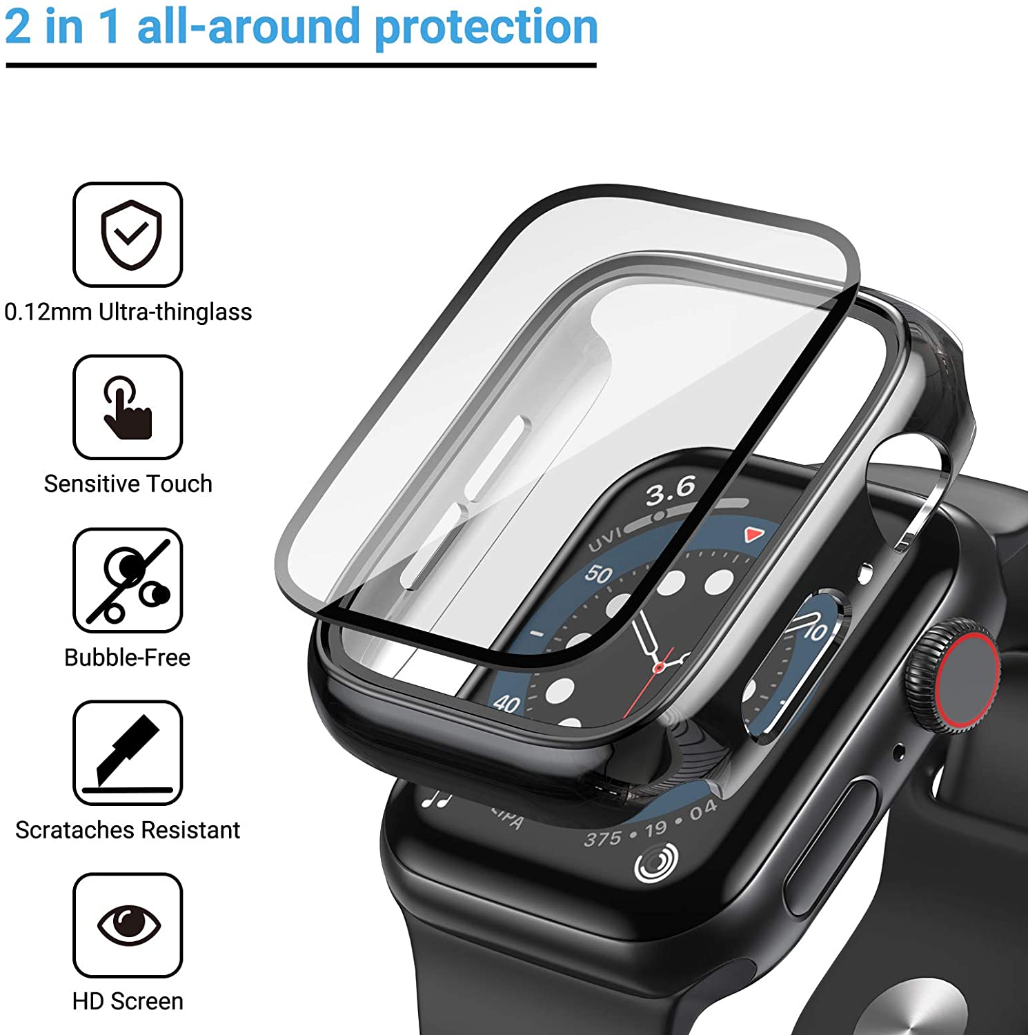 Glass+cover For Apple Watch Ca - Smartwatch Band Accessories 리뷰 및 가격