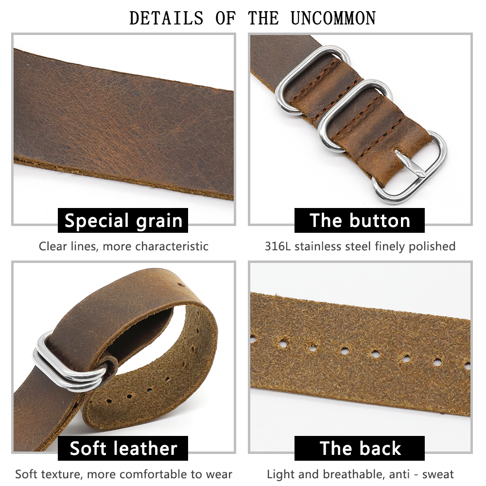 Genuine Leather Watch Band 18m - Nylon Nato Strap 리뷰 및 가격