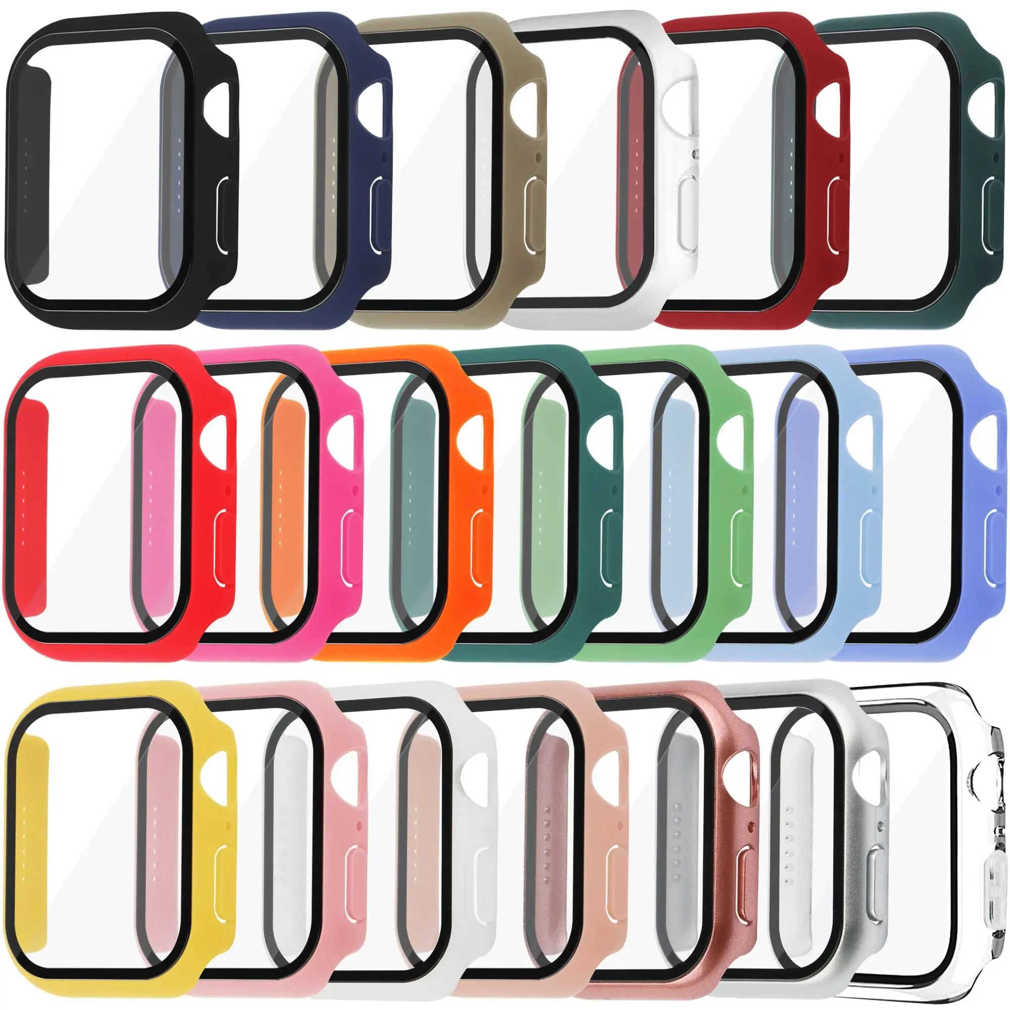 Tempered Glass+Cover For Apple - Smartwatch Band Accessories 리뷰 및 가격