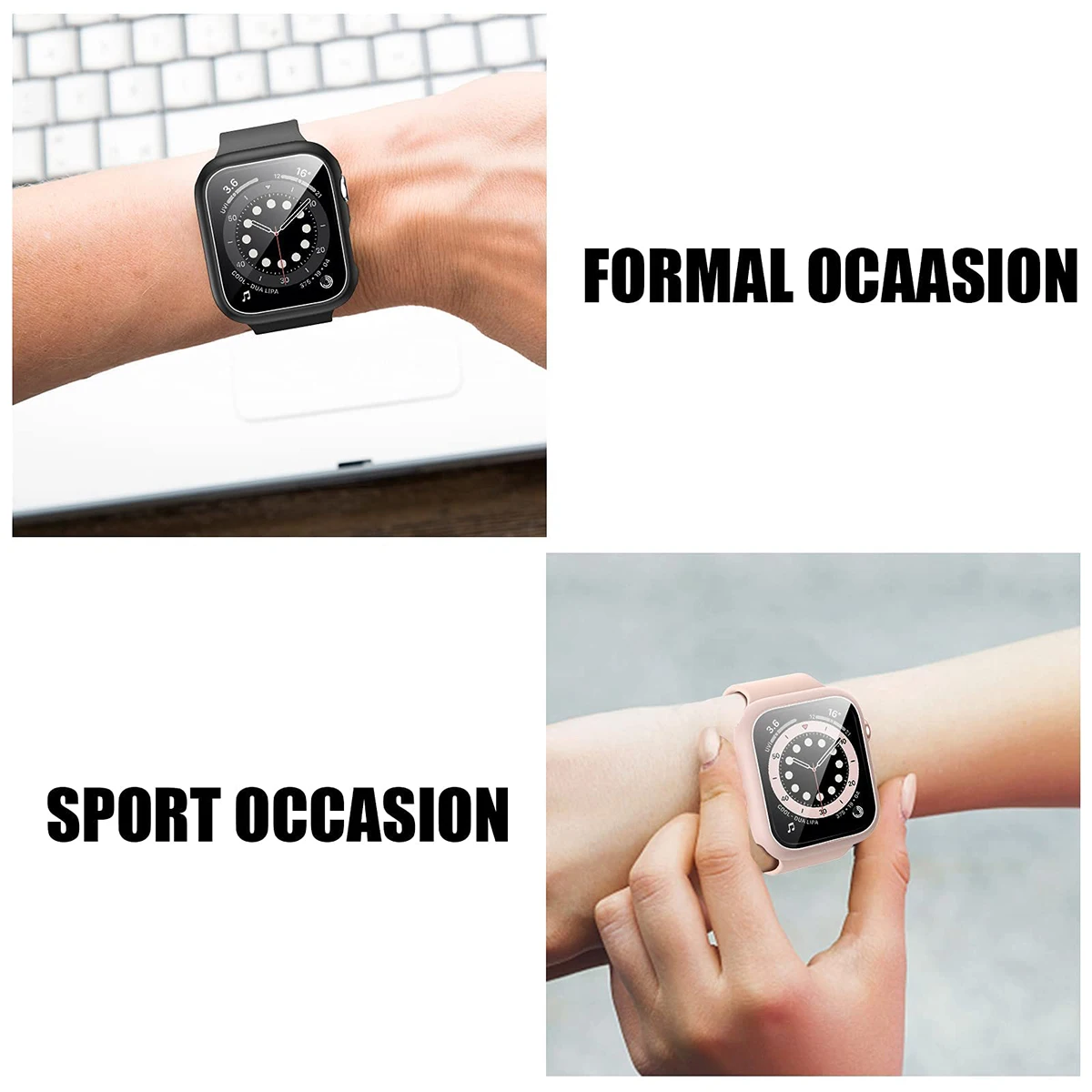 Tempered Glass+Cover For Apple - Smartwatch Band Accessories 리뷰 및 가격
