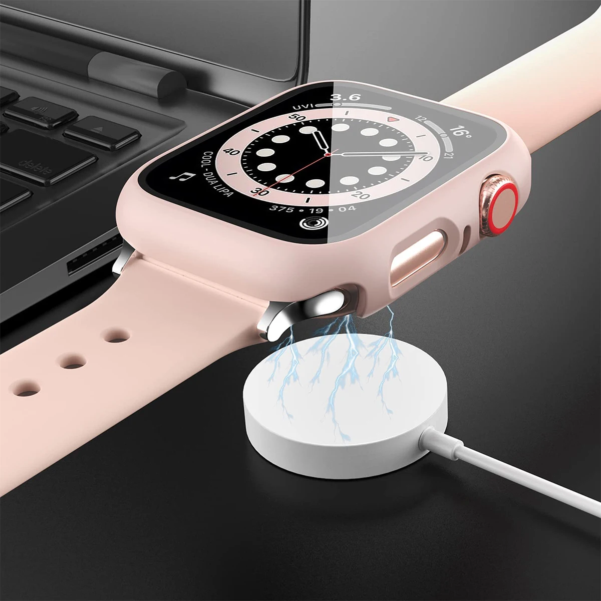 Tempered Glass+Cover For Apple - Smartwatch Band Accessories 리뷰 및 가격