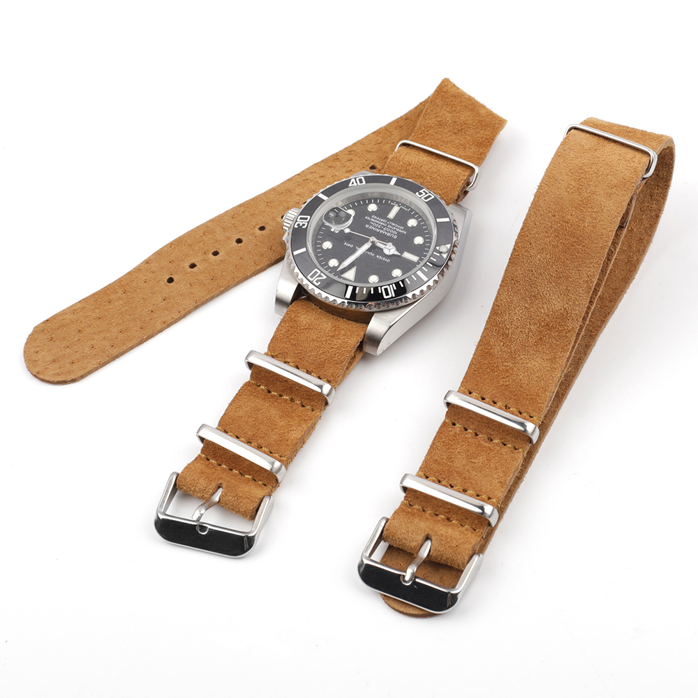 Soft Retro Suede Genuine Leath - Nylon Nato Strap 리뷰 및 가격