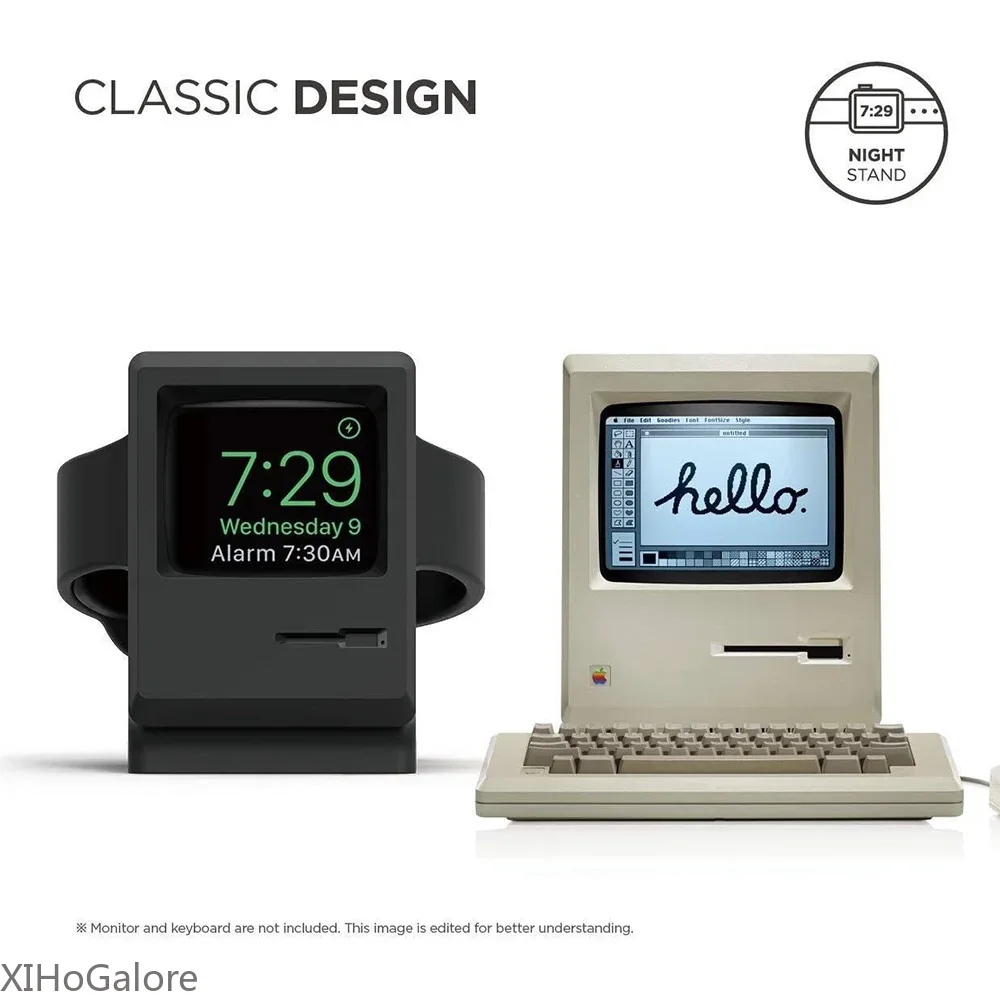 Retro Computer Pattern Silicon - Watch Charging Dock 리뷰 및 가격