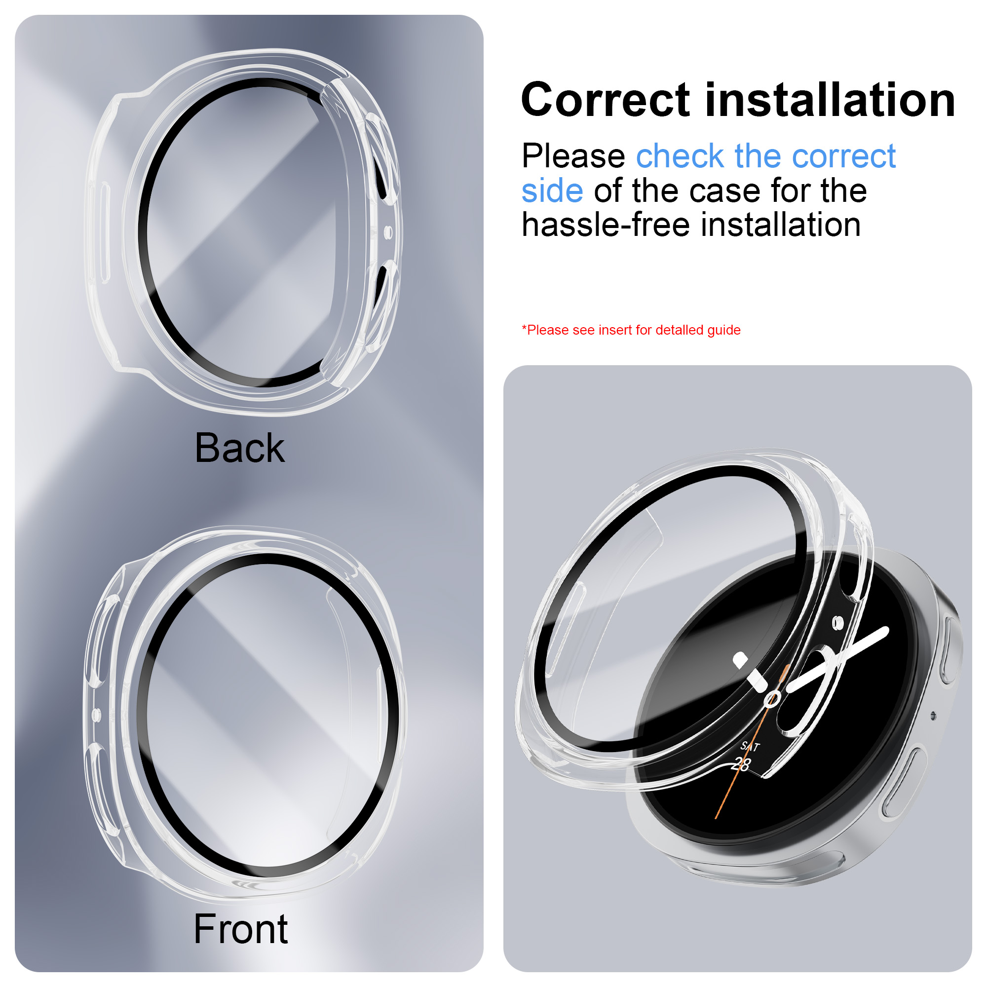 Tempered Glass+PC Case For Sam - Smartwatch Band Accessories 리뷰 및 가격
