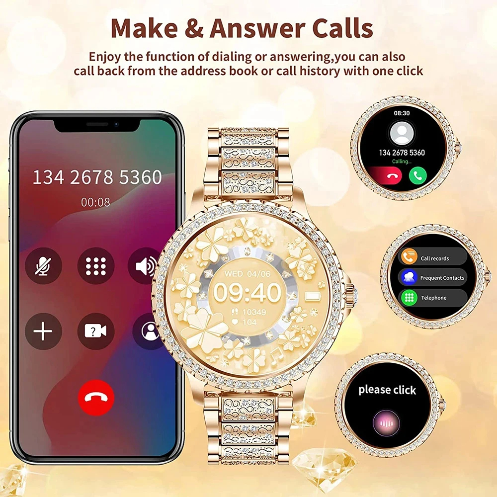Fashion Luxury Gold Women Smar - Smartwatch Face 리뷰 및 가격
